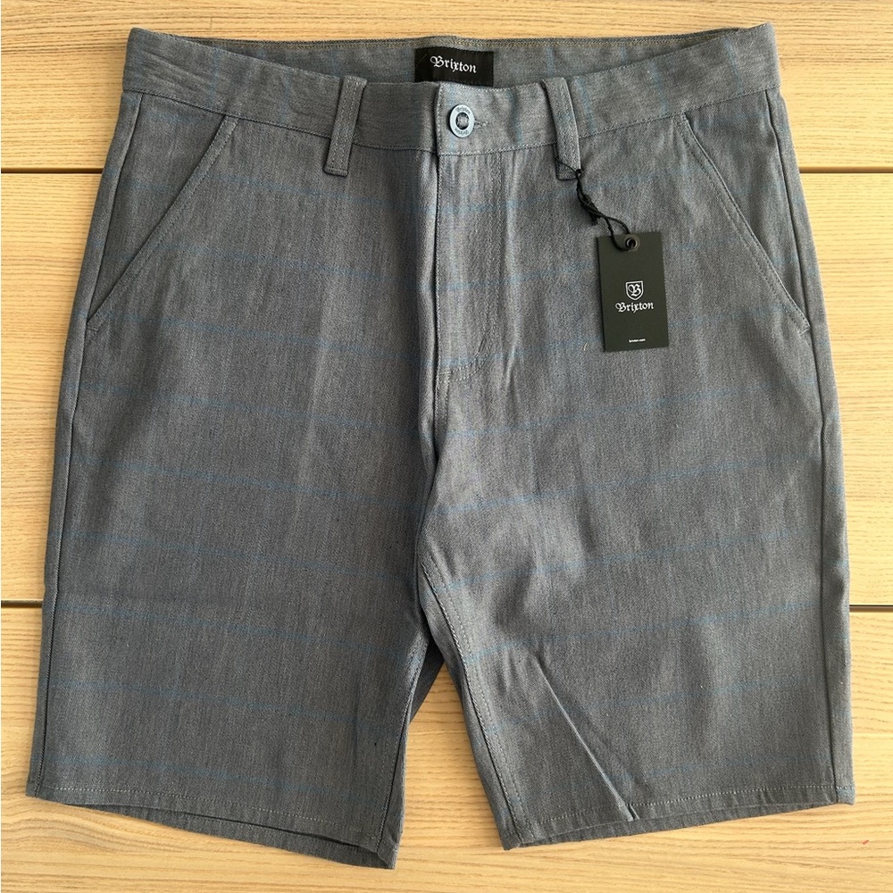 NWT Brixton Men's Gray Shorts Plaid